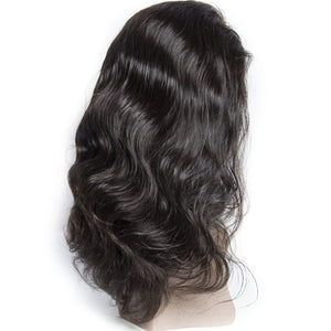 Unprocessed Virgin Brazilian Body Wave Lace Front Human Hair Wigs For Black Women-back