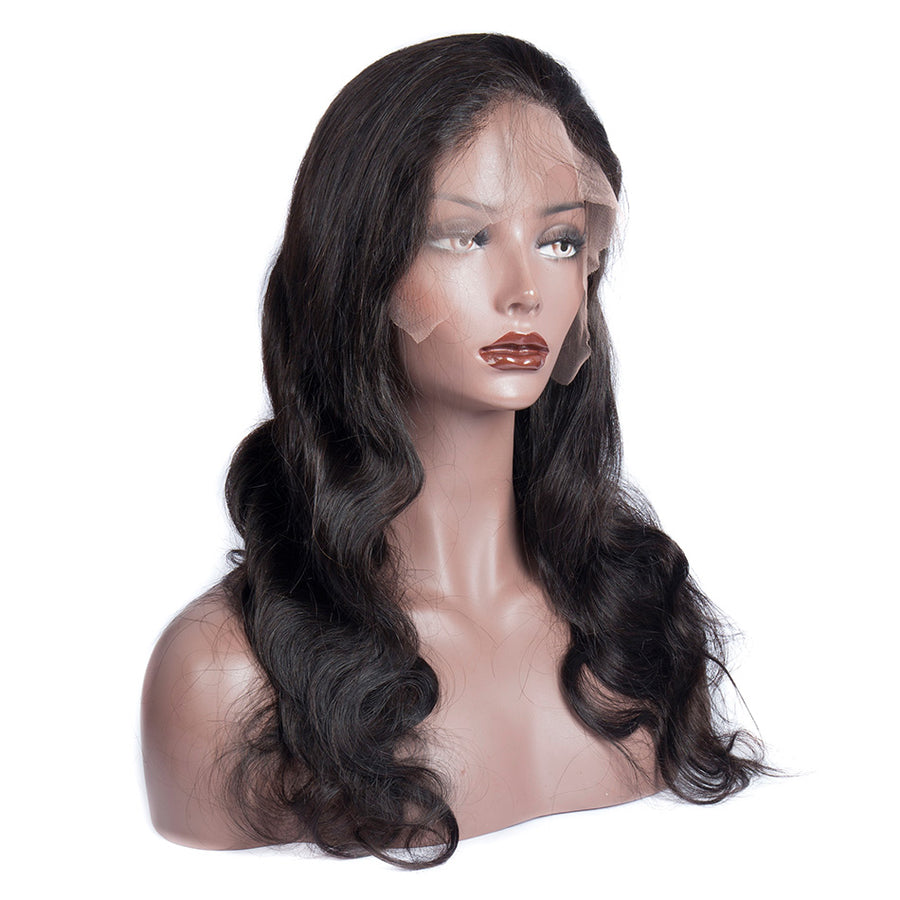 Unprocessed Virgin Brazilian Body Wave Lace Front Human Hair Wigs For Black Women-front