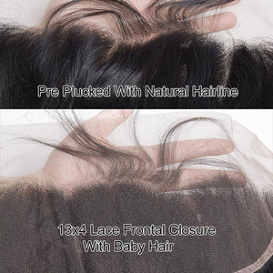 Volys Virgo 3 Bundles Malaysian Virgin Remy Human Hair Body Wave With Ear To Ear Frontal Closure For Sale-frontal baby hair