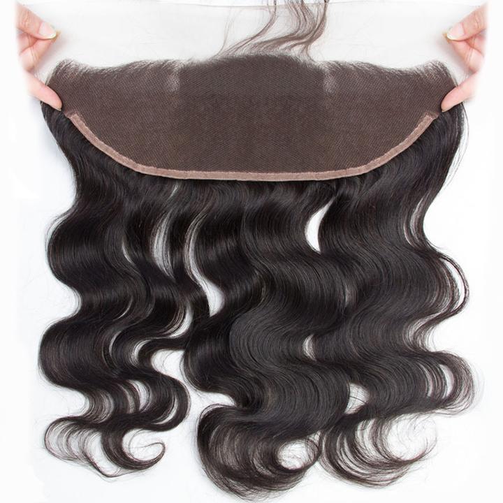 Volys Virgo Natural Peruvian Virgin Remy Body Wave Human Hair 4 Bundles With Lace Frontal Closure-lace frontal