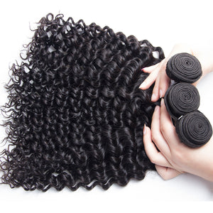 VOLYS VIRGO Unprocessed Brazilian Curly Virgin Hair 3 Bundles Deep Wave Curly Weave Human Hair Extensions-3 pieces curly hair