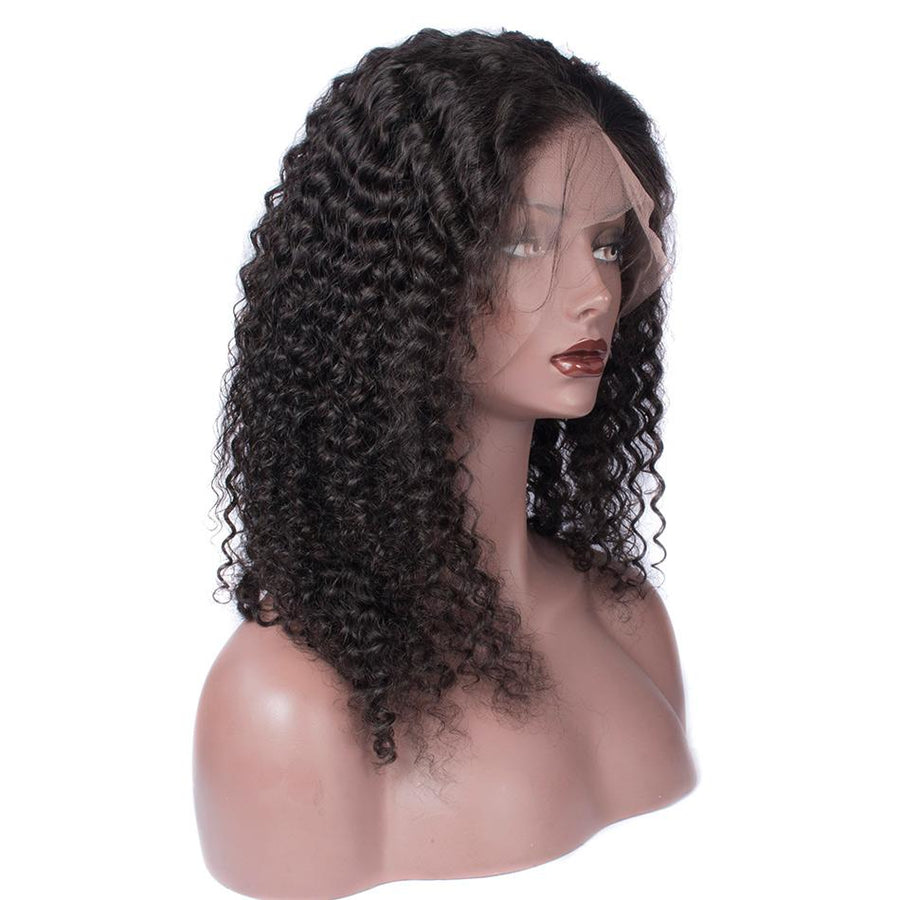 Curly Human Hair Lace Front Wigs For Black Women Brazilian Remy Hair Half Lace Wigs With Baby Hair