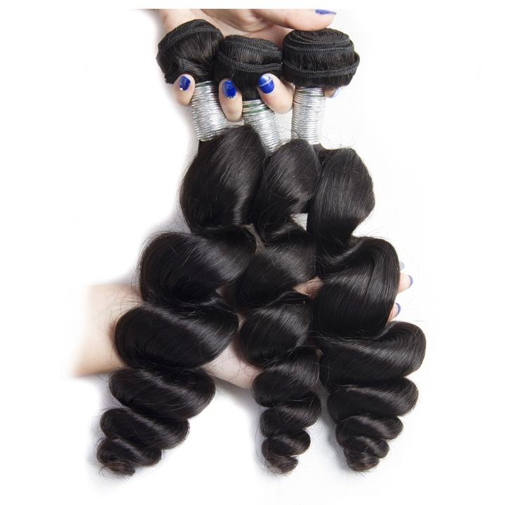 Volys Virgo Hair Mink Brazilian Loose Wave Virgin Hair 3 Bundles Unprocessed Remy Human Hair Extensions-3 bundles loose wavy hair