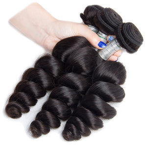 Volys Virgo Hair Mink Brazilian Loose Wave Virgin Hair 3 Bundles Unprocessed Remy Human Hair Extensions-3 bundles loose wave hair