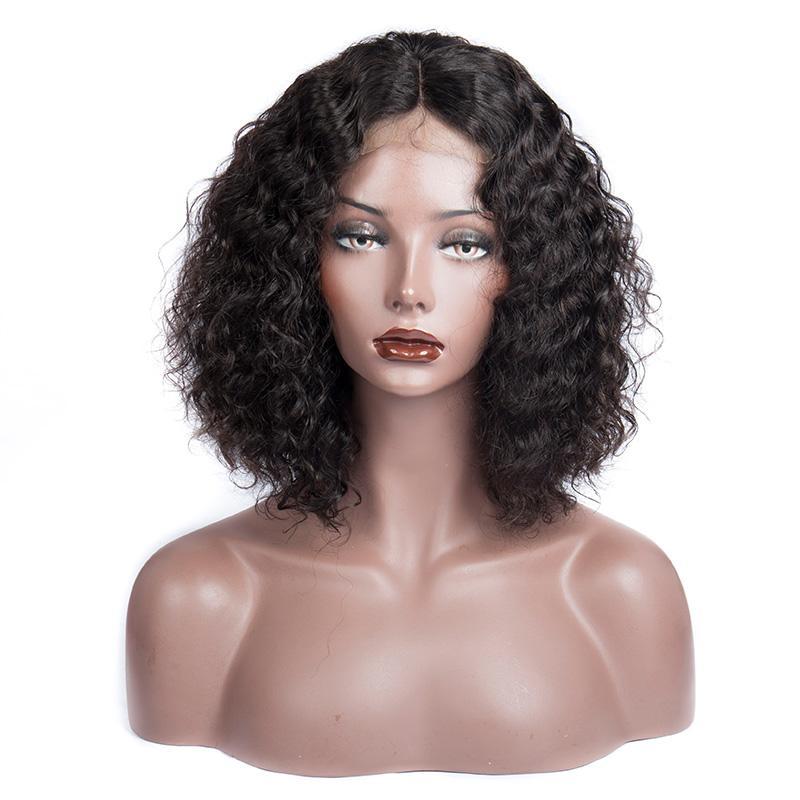 virgo hair  Brazilian Loose Wave Remy Human Hair Wigs Short Bob 4x4 Lace Closure Wigs-front