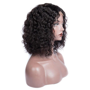 virgo hair  Brazilian Loose Wave Remy Human Hair Wigs Short Bob 4x4 Lace Closure Wigs-side-show