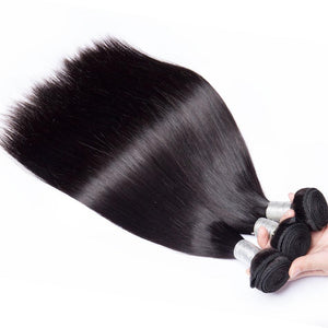 Volys Virgo Brazilian Virgin Remy Straight Human Hair 3 Bundles With Lace Closure-3 bundles