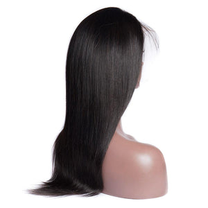 virgo hair 150 Density Peruvian Straight Virgin Remy Human Hair Lace Front Wigs For Black Women On Sale back