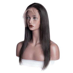 virgo hair 150 Density Peruvian Straight Virgin Remy Human Hair Lace Front Wigs For Black Women On Sale left front