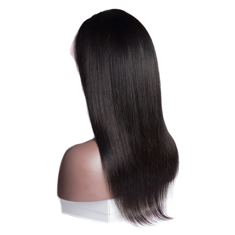 virgo hair 150 Density Brazilian Virgin Remy Straight Human Hair Lace Front Wigs For Black Women On Sale-back