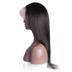 virgo hair 150 Density Raw Indian Virgin Straight Human Hair Half Lace Front Wigs For Black Women On Sales side