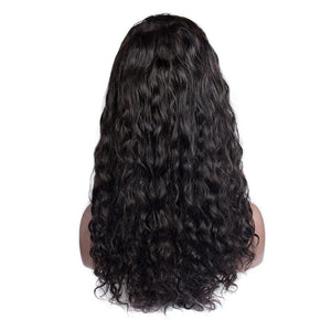 virgo hair 180 Density Glueless Full Lace Wigs For Women Brazilian Water Wave Remy Human Hair Wigs For Sale-back