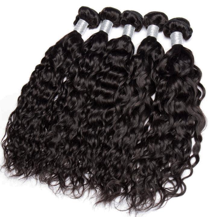 Volys Virgo Mink Brazilian Virgin Hair Water Wave 4 Bundles With 4x4 Lace Closure-4 pcs