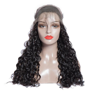 Virgo Hair 180 Density Malaysian Water Wave Human Hair Lace Front Wigs For Women Beach Waves Hairstyles front cap