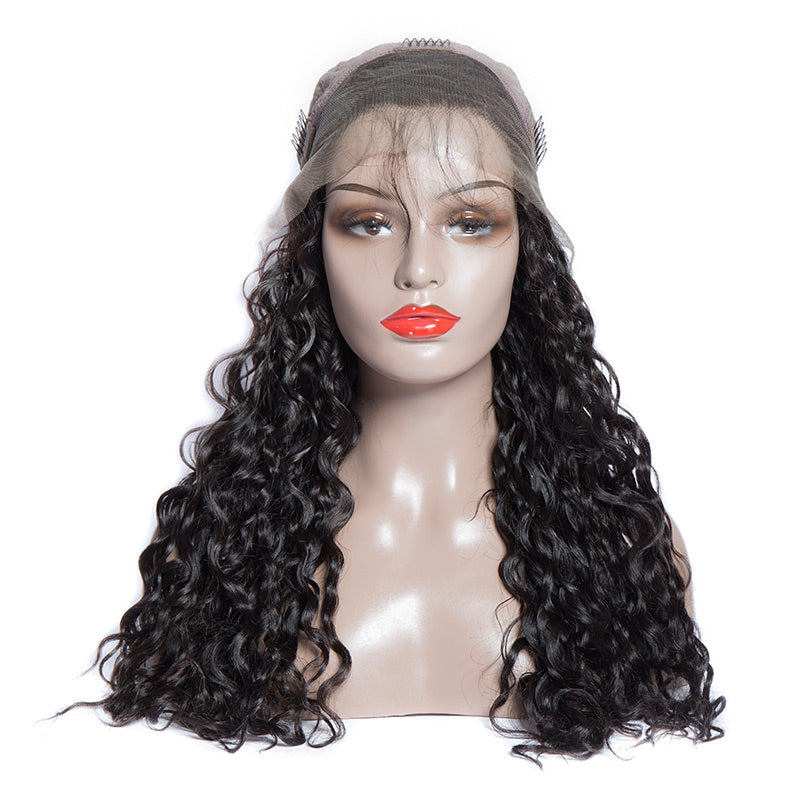 Virgo Hair 180 Density Real Brazilian Remy Human Hair Water Wave Lace Front Wigs For Black Women On Sale front cap