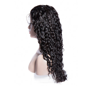 Virgo Hair 180 Density Real Brazilian Remy Human Hair Water Wave Lace Front Wigs For Black Women On Sale side