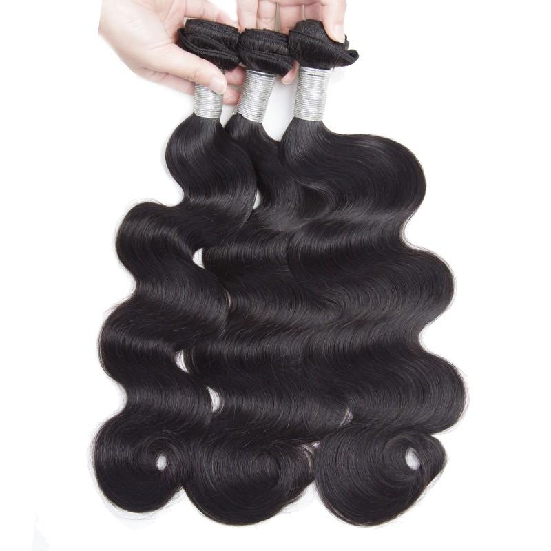 Virgo Hair Good Vigin Remy Brazilian Body Wave Virgin Remy Human Hair 3 Bundles With Lace Closure For Sale-3 bundles