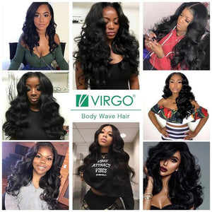 Virgo Hair 180 Density Glueless Lace Front Human Hair Wigs For Women Peruvian Body Wave Half Lace Front Wigs With Baby Hair-customer-show