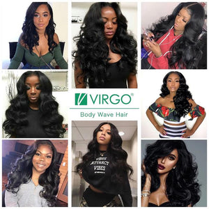 Virgo Hair 180 Density Brazilian Body Wave Lace Front Human Hair Wigs For Black Women Virgin Remy Hair Wigs With Baby Hair customer show