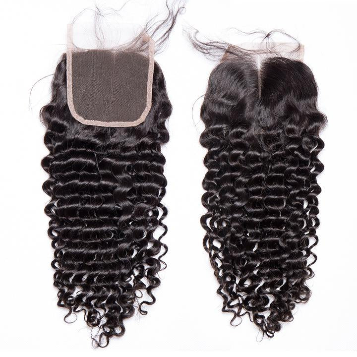 Volys Virgo Good Brazilian Virgin Remy Hair Curly Weave Human Hair 3 Bundles With Lace Closure-lace closure