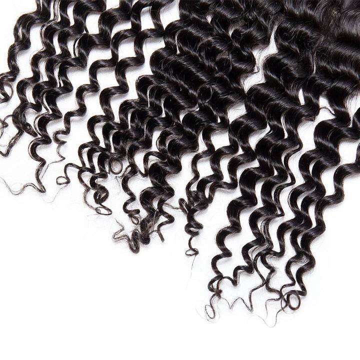 Malaysian Curly Weave Human Hair Pre Plucked Lace Frontal Closure 13x4 Lace Front Piece-hair ends