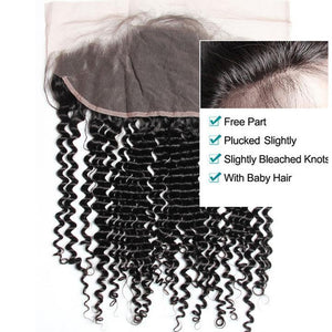 Volys Virgo High Quality Natural Brazilian Curly Virgin Remy Human Hair 4 Bundles With Lace Frontal Closure-frontal details