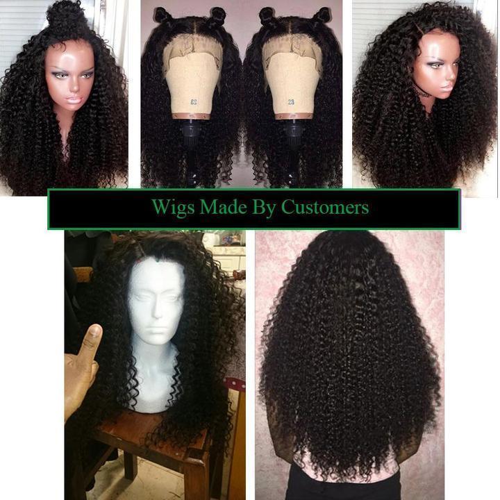 Volysvirgo Vigin Remy Brazilian Deep Curly Hair 4 Bundles With Lace Closure-wig sew in