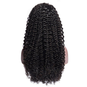 Virgo Hair 180 Density Peruvian Deep Curly Lace Front Human Hair Wigs For Black Women Virgin Remy Hair-back show
