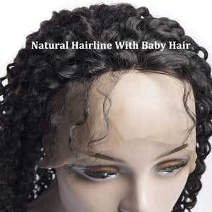 Virgo Hair 130 Density Volysvirgo Hair Short Raw Indian Curly Wigs Remy Human Hair Lace Front Wigs For Black Women-baby hair