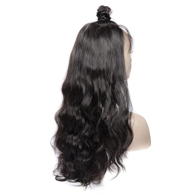 Virgo Hair 180 Density Pre Plucked 360 Lace Wig Raw Indian Body Wave Human Hair Lace Front Wigs For Women-back hairstyle
