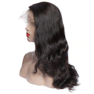 Raw Indian Virgin Hair Body Wave Lace Front Human Hair Wigs-left front