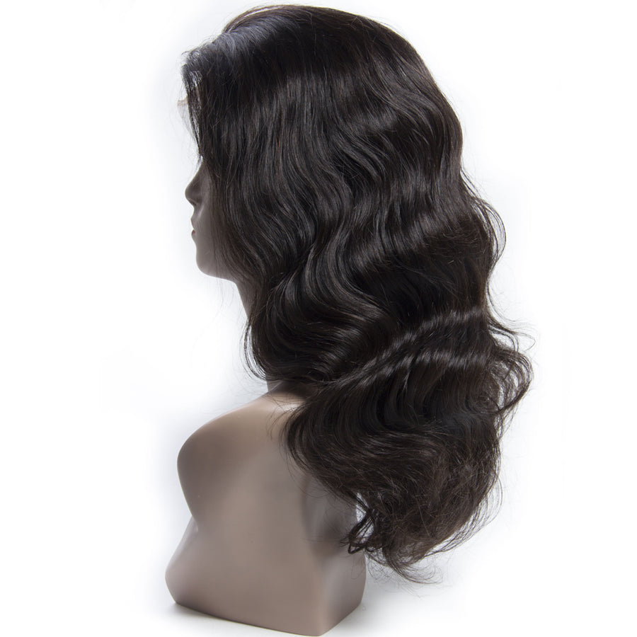 Raw Indian Virgin Hair Body Wave Lace Front Human Hair Wigs-side