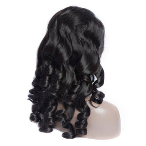 Virgo Hair 180 Density Raw Indian Human Hair Lace Wigs Loose Wave Cheap Lace Front Wigs For Sale-back