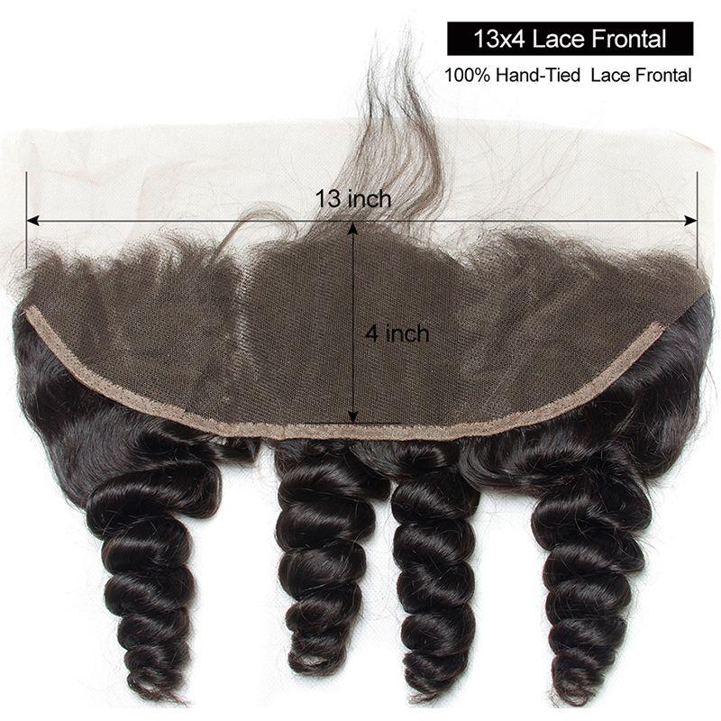 heap Raw Indian Loose Wave 13x4 Lace Frontal Closure With Baby Hair Ear To Ear Wavy Human Hair-lace part show
