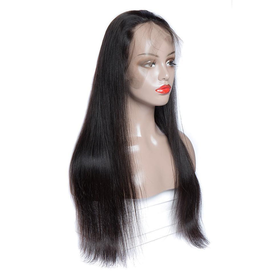 Virgo Hair 180 Density Raw Indian Straight 360 Lace Frontal Wigs 100 Real Remy Human Hair Lace Front Wigs For Sale-front