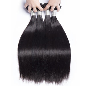 Volys virgo Indian Virgin Remy Straight Hair 4 Bundles With Lace Closure Free Shipping-4 bundles