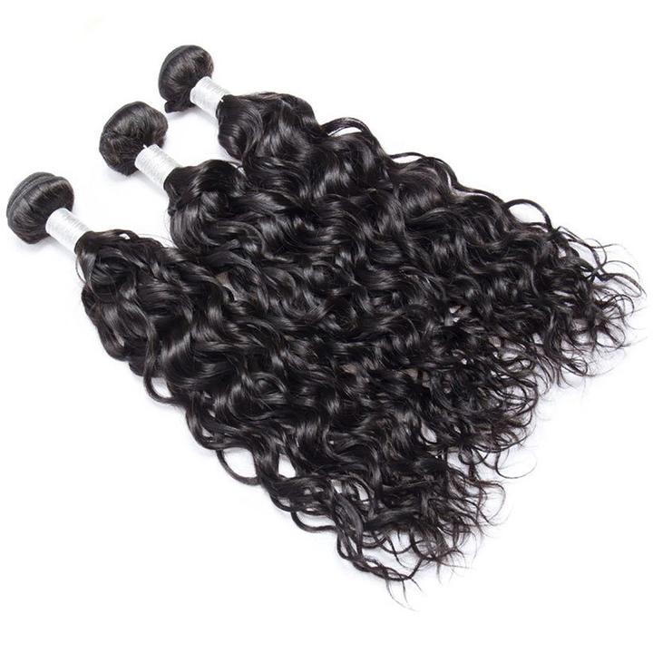 Volysvirgo Raw Indian Virgin Remy Human Hair Water Wave Weave 3 Bundles wet and wavy human hair