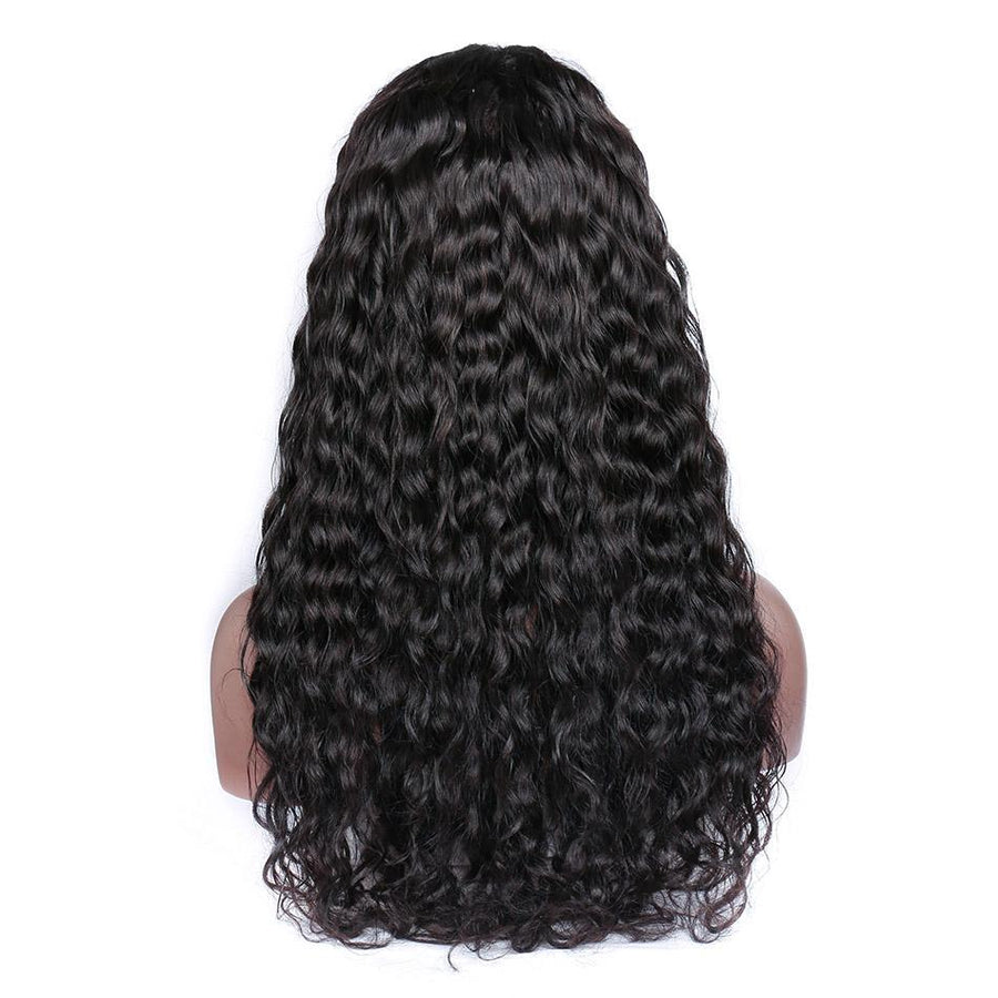 Virgo Hair 150 Density Real Raw Indian Remy Human Hair Wigs Water Wave Pre Plucked 360 Lace Wigs With Baby Hair For Sale back