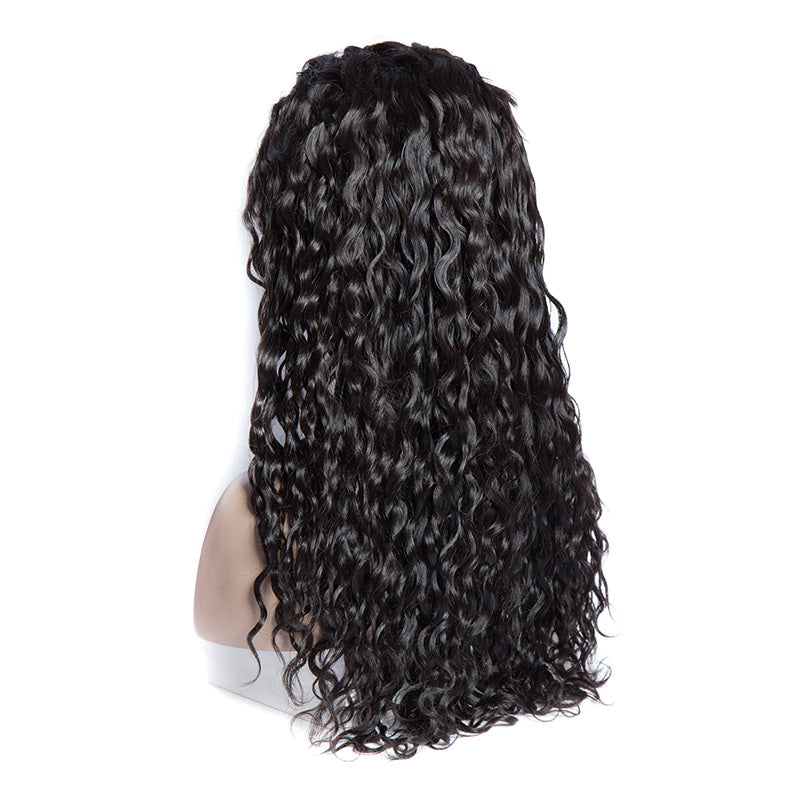 Virgo Hair 180 Density Raw Indian Remy Human Hair Wigs Water Wave Lace Front Wigs For Black Women And Kids back