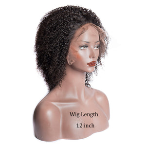 Virgo Hair 180 Density Afro Kinky Curly Lace Front Wigs For Black Women Malaysian Remy Human Hair Wigs For Sale-12 inch
