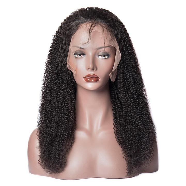 Virgo Hair 180 Density Real Peruvian Remy Human Hair Wigs Natural Kinky Curly Lace Front Wigs For Women-front