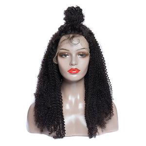 Virgo Hair 180 Density Afro Kinky Curly Lace Front Wigs For Black Women Malaysian Remy Human Hair Wigs For Sale-front braid