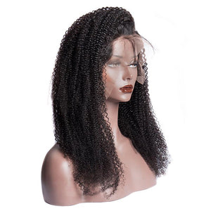 180 Density Brazilian Kinky Curly Wigs Real Remy Human Hair Lace Front Wigs For Black Women -right front