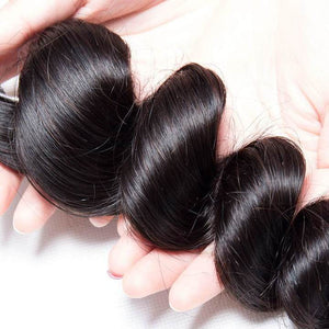 Virgo hair Unprocessed Mink Brazilian Virgin Remy Loose Wave Human Hair 1 Bundle Deal On Sale-middle part hair material