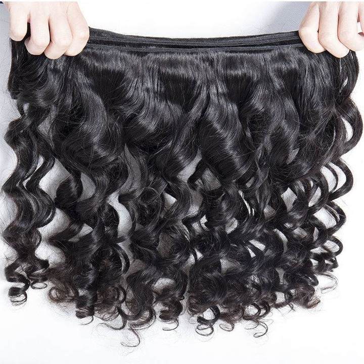 Volysvirgo Peruvian Loose Wave 3 Bundles Unprocessed Virgin Human Hair Extensions-hair weft show