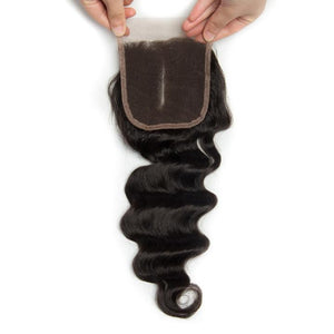 Volysvirgo Virgin Remy Brazilian Loose Wave Virgin Human Hair 4 Bundles With Closure Deal-closure