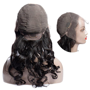 150 Density Malaysian Loose Wave Lace Wigs Natural Remy Human Hair Lace Front Wigs For Sale-cap back
