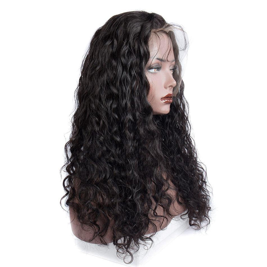 Virgo Hair 180 Density Wet And Wavy Malaysian Human Hair Wigs For Black Women Water Wave Full Lace Wigs For Sale-side