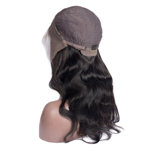Unprocessed Virgin Malaysian Body Wave Weave Human Hair Lace Front Wigs For Black Women-cap
