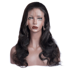 Unprocessed Virgin Malaysian Body Wave Weave Human Hair Lace Front Wigs For Black Women-front show
